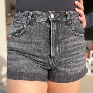 PACSUN | Black High Rise Jean Shorts